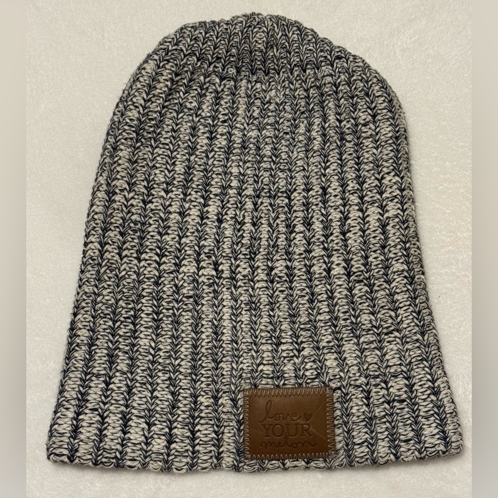 Love Your Melon Black and Gray Beanie 100% Cotton Made in USA
